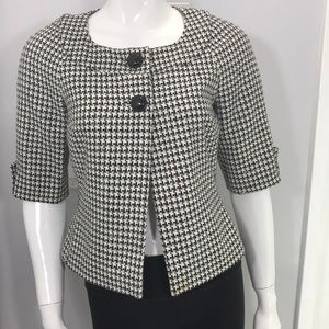 White House Black Market Houndstooth Jacket Cape